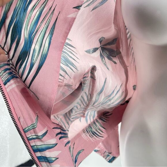 BB Dakota x Steve Madden Palm Before A Storm Pink Blossom Bomber Jacket Small - Picture 5 of 17